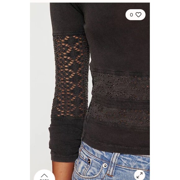 Free People Girlie Greaser Top xs - Picture 4 of 6